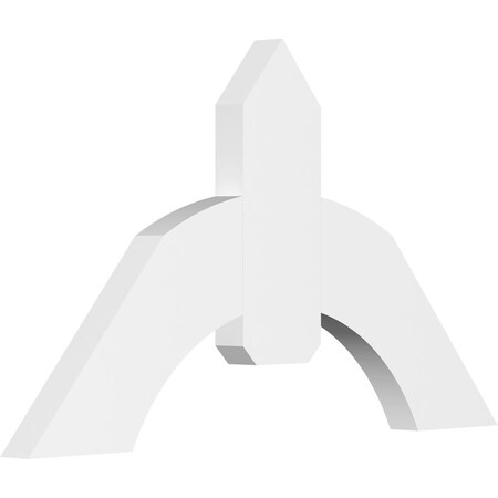 Ekena Millwork Archdale Architectural Grade PVC Gable Bracket, 36"W x 21"H x 2"D x 6"F, 14/12 Pitch GBP036X21X0206ARC00
